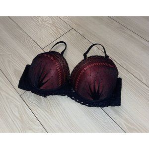 Jezebel J5028 Lace Push Up Bra Padded Underwire Womens 34C Pink Black